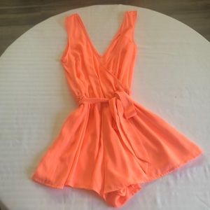 Neon orange romper